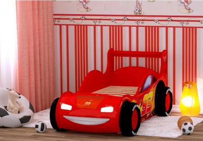 Детская кровать Молния 3D красная (РР)