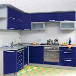 Синяя кухня угловая